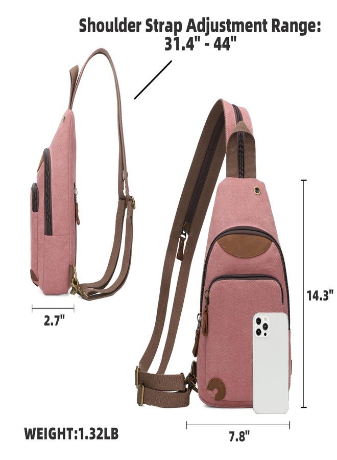 KL928 Canvas Sling Bag Crossbody Backpack Shoulder Casual Rucksack for Men Women,Rust Red - Image 2