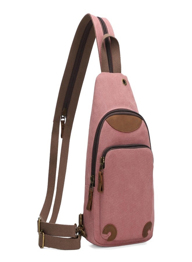 KL928 Canvas Sling Bag Crossbody Backpack Shoulder Casual Rucksack for Men Women,Rust Red - Image 1