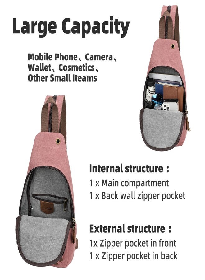 KL928 Canvas Sling Bag Crossbody Backpack Shoulder Casual Rucksack for Men Women,Rust Red - Image 4