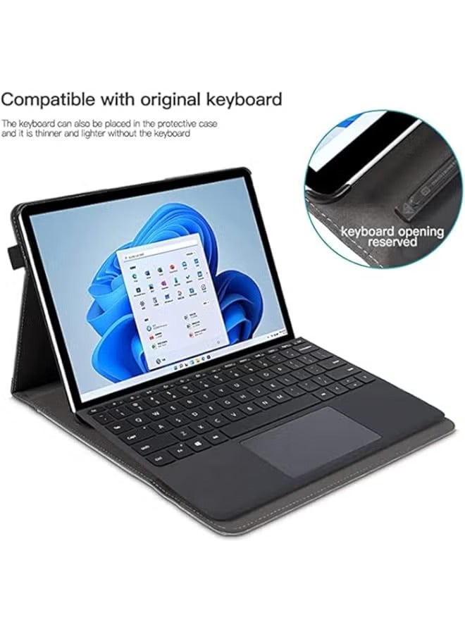 بروماس حافظة حماية JUMEIYP لجهاز Microsoft Surface Pro 9 2022 / Microsoft Surface Pro 8 13 بوصة - غطاء أعمال مع جيب، متوافق مع لوحة مفاتيح النوع (أسود) - Image 4