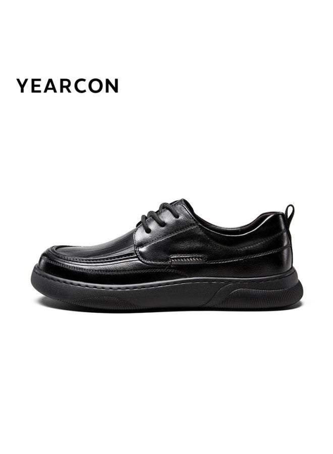 YEARCON Yierkang Men's Shoes, British Style Fashion Casual Shoes, Lightweight Work Shoes, Single Shoes, 97018w, Black, Size 42 - Image 3