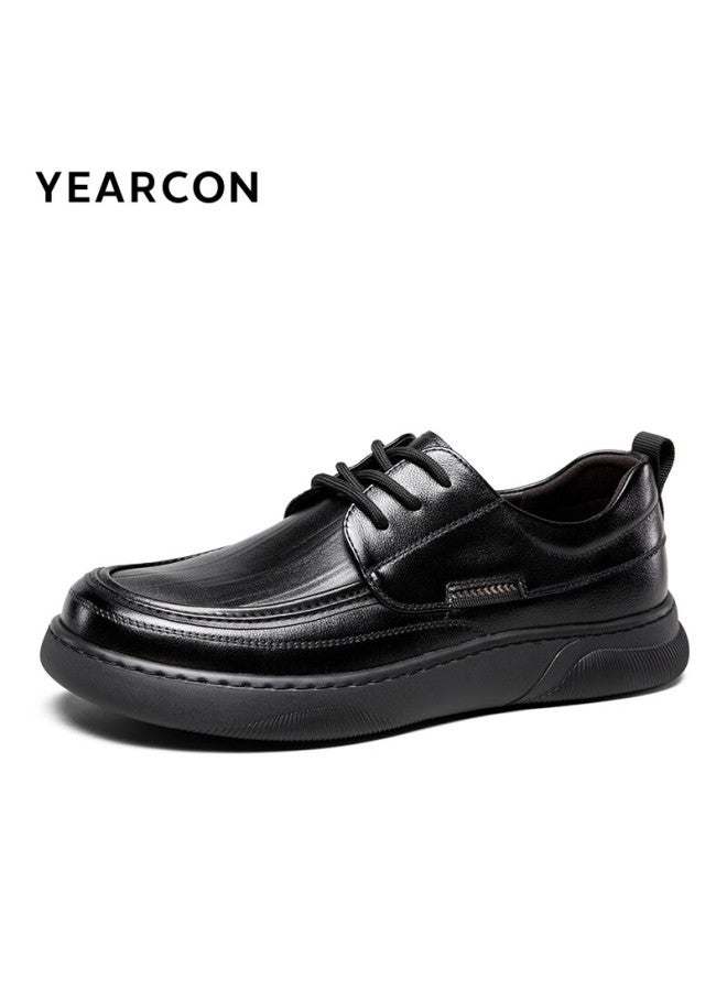 YEARCON Yierkang Men's Shoes, British Style Fashion Casual Shoes, Lightweight Work Shoes, Single Shoes, 97018w, Black, Size 42 - Image 2