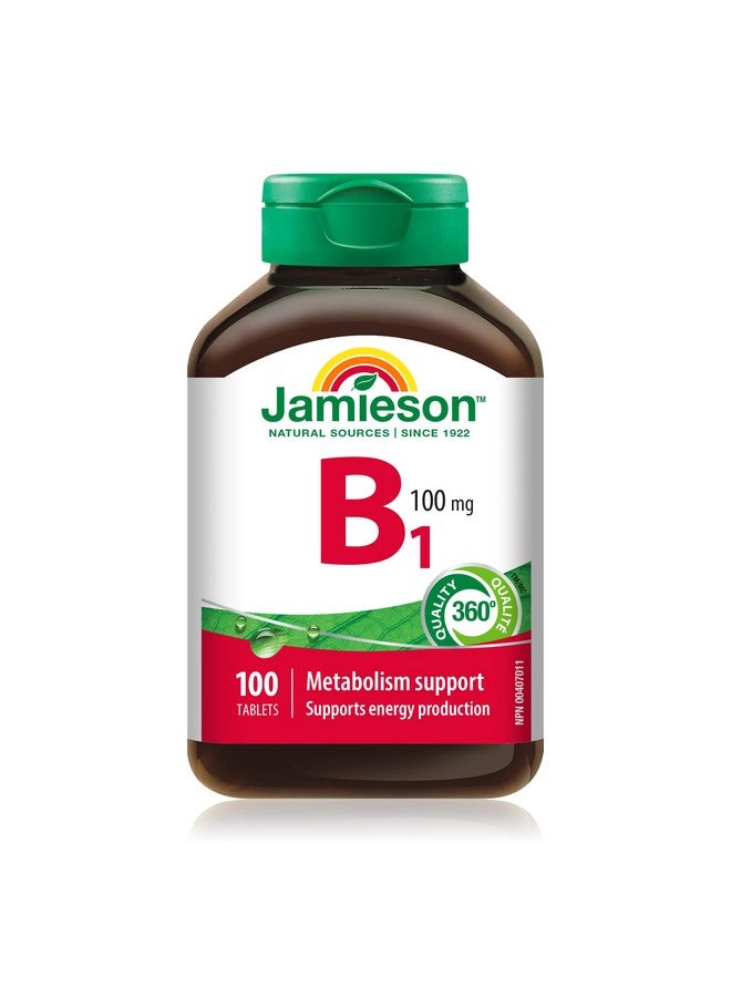Jamieson Vitamin B1 (Thiamine) 100 mg, 100 tablets - Image 1