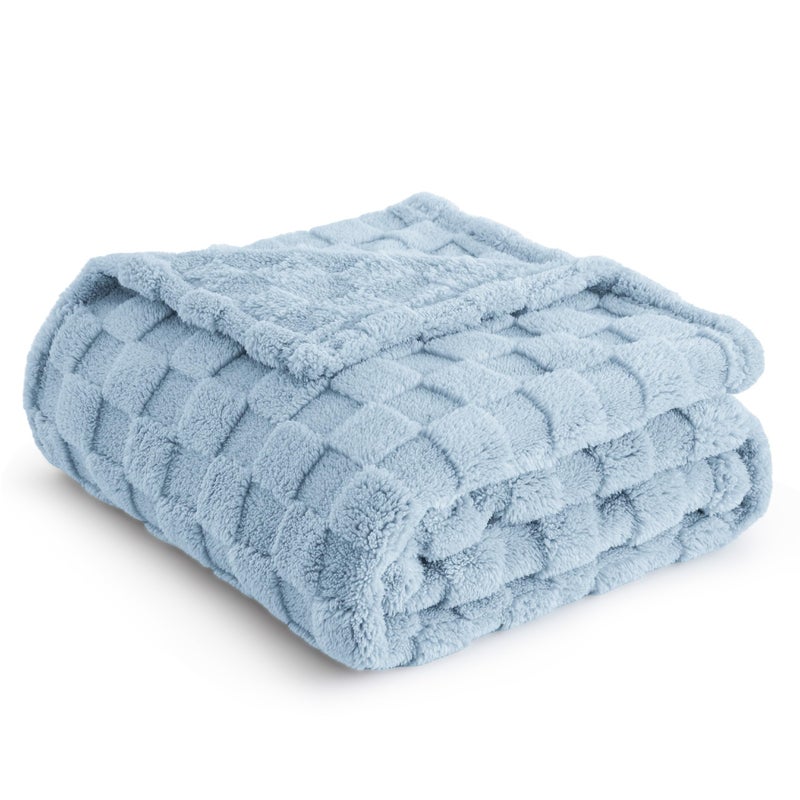 Bedsure GentleSoft Twin Blanket for Bed Light Blue - Super Soft Cozy Blankets for Women Men Girls, Cute Fuzzy Fleece Throws for Bedroom Couch, 60x80 Inches - Image 1