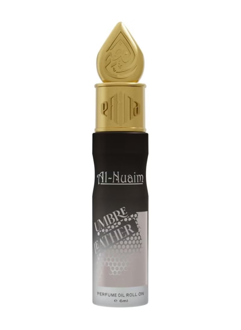 أل نواعم عطر النعيم أمبر ليذر رول أون 6 مل | زيت عطري مركز للجنسين خالٍ من الكحول | عطر دافئ يدوم طويلاً برائحة الجلد والخشب للرجال والنساء | حجم مناسب للجيب - Image 2