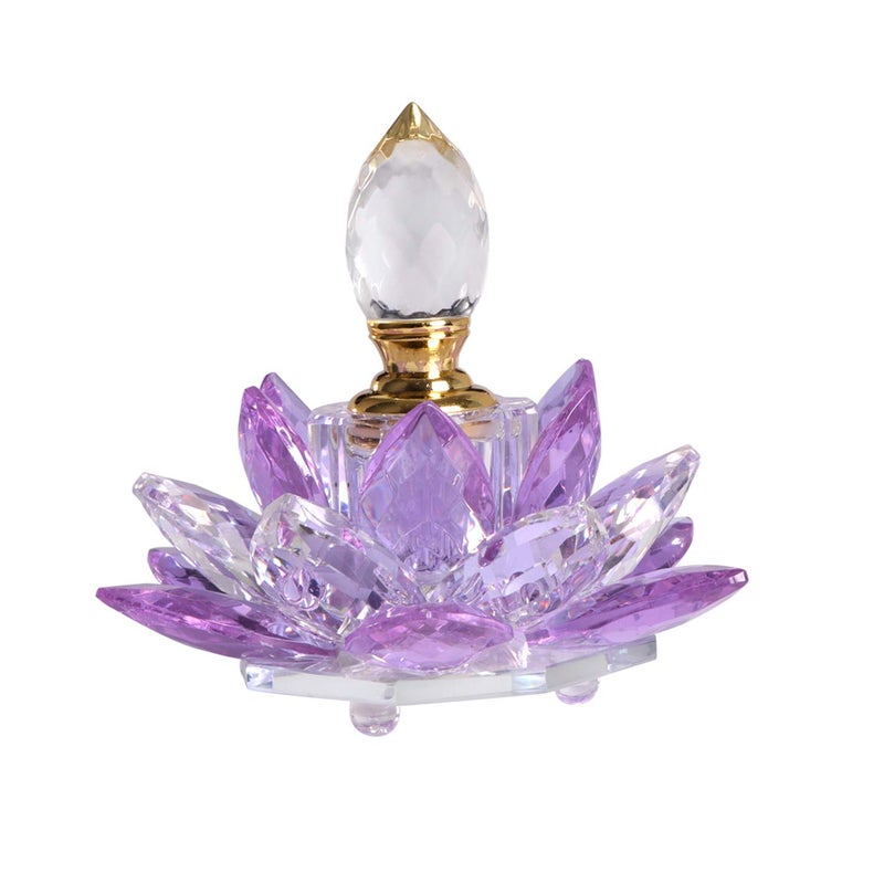JQJ JQJ Crystal Purple Vintage Perfume Bottles Empty Lotus Flower Figurines Glass Gifts for Her Girlfriend Wife