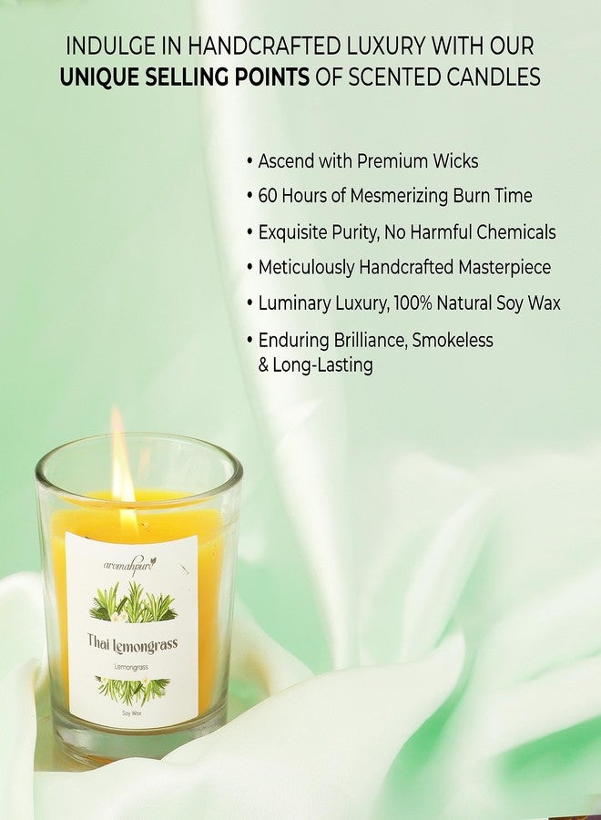 Aromahpure Scented Candle (60 Hours) | Strawberry, Frangipani, Lemongrass, Mint & Lemon Scented Candle | 100% Soy Wax | Pack of 4 | Long Lasting Aroma Candles| Scented Candles for Home D�cor - Image 5
