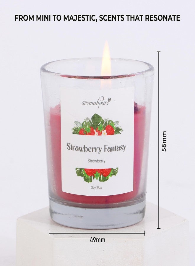 Aromahpure Scented Candle (60 Hours) | Strawberry, Frangipani, Lemongrass, Mint & Lemon Scented Candle | 100% Soy Wax | Pack of 4 | Long Lasting Aroma Candles| Scented Candles for Home D�cor - Image 2