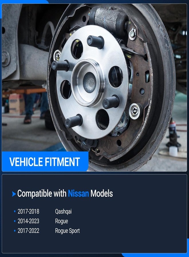 Autoround مجموعة محمل ومحور العجلة الأمامية من أوتوروند 513357، متوافقة مع نيسان روغ 2014-2023، روغ سبورت 2017-2022، قاشقاي 2017-2018، 5 مسامير مع نظام ABS - Image 2