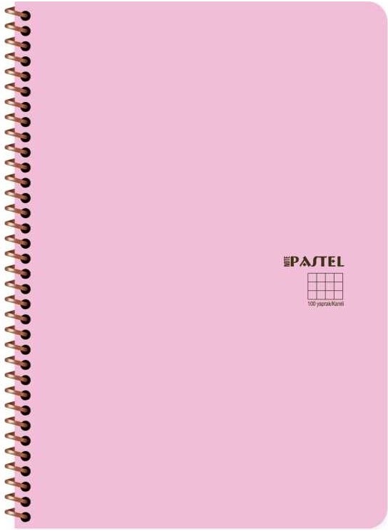 Keskin Color Sharp Color A4 100 Sheets Lined Plastic Cover Spiral Pastel Notepad  - Image 1