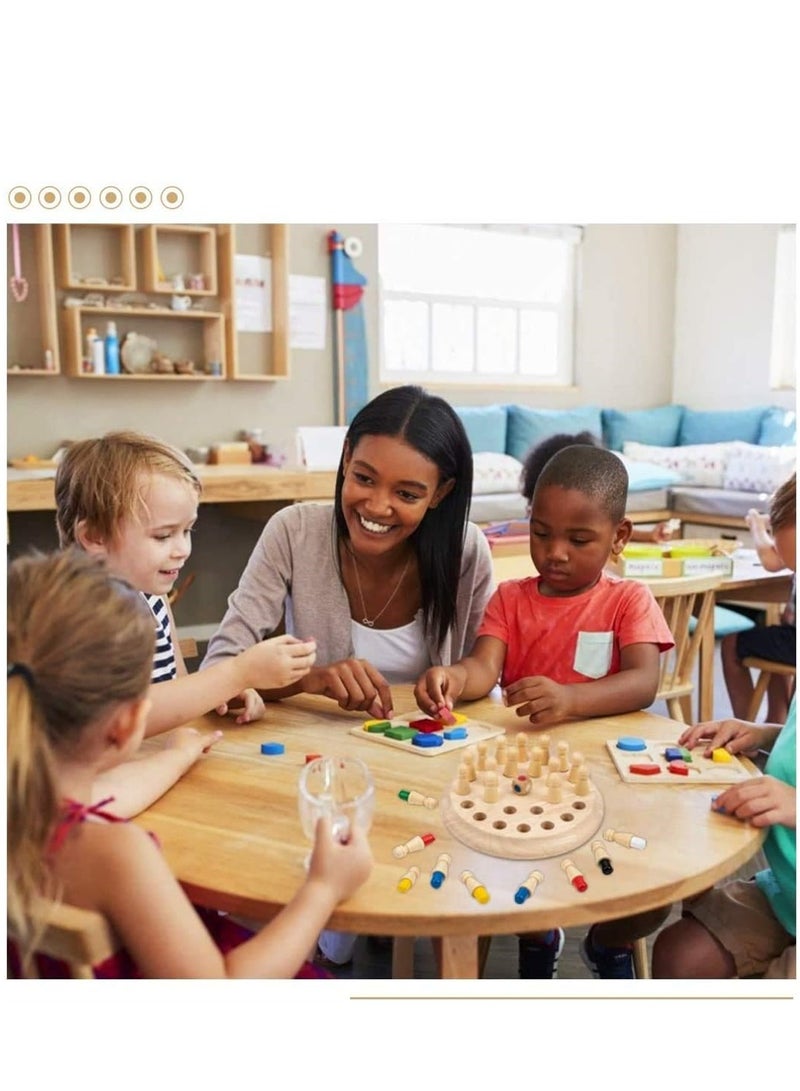 SYOSI لعبة الشطرنج الخشبية ذاكرة مباراة الألوان ألغاز عقلية للأطفال الأولاد والبنات من عمر 3-12 أنشطة تعليمية للأولاد الصغار ألعاب تعليمية ألعاب مونتيسوري - Image 5