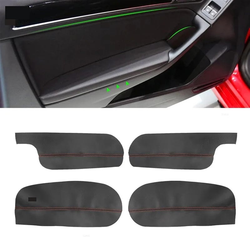 QASULER Leather Door Armrest Cover Set for VW Golf - Image 4