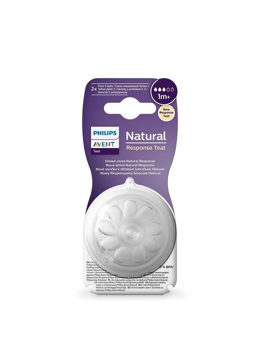 Philips Avent  - Natural 3.0 Feeding Teats Thick Feeds X2 Flow 6 - Pack of 2