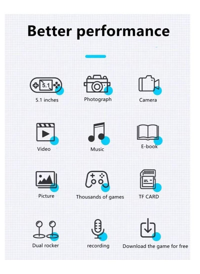 ماركة غير محددة - X7 Plus وحدة تحكم ألعاب فيديو لاسلكية محمولة باليد PSP شاشة 5.1 بوصة كبيرة - Image 1