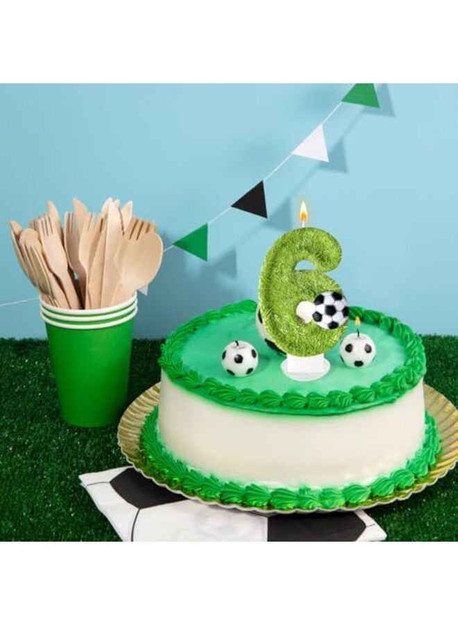6th Birthday Candles, Soccer Birthday Decorations, Suitable for Girl and boy Cake Toppers, Wedding Cakes, Anniversaries, Party Celebrations, Birthday Decorations - Image 4