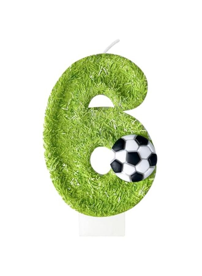 6th Birthday Candles, Soccer Birthday Decorations, Suitable for Girl and boy Cake Toppers, Wedding Cakes, Anniversaries, Party Celebrations, Birthday Decorations - Image 1