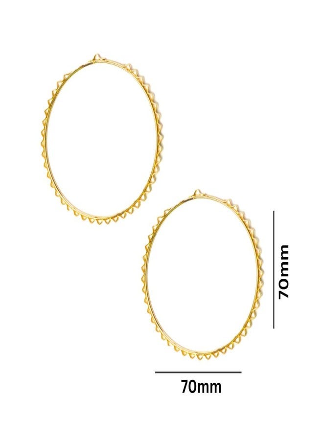 Satra Traders 38 Naka Earring Hoop Bali for Jewelry Making,Round Earrings Findings for DIY Craft,Earring Necklace,Crafts Supplies | Size : 75mm | Qty : 10pcs | Golden - Image 3