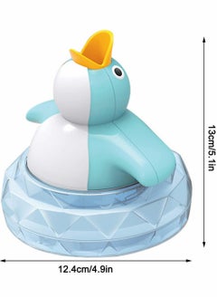 SYOSI Baby Bath Toys, Penguin Bath Toys Bathtub Toys Baby Bath Toys with Music Glow Bathroom Toys for Toddlers 1-3, Bath Tub Toys for Kids, Music Glow Bath Toy Pool Bath Toys, Blue  - Image 4