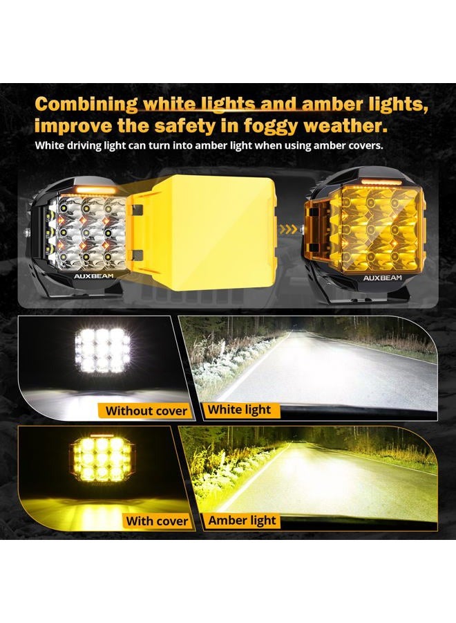 Auxbeam 7" 228W Round Off Road LED Light Module V-MAX Series 26100LM Off Road Side Driving Lights with Amber DRL, 270° Trench Auxiliary Light for Truck ATV Jeep - Image 3