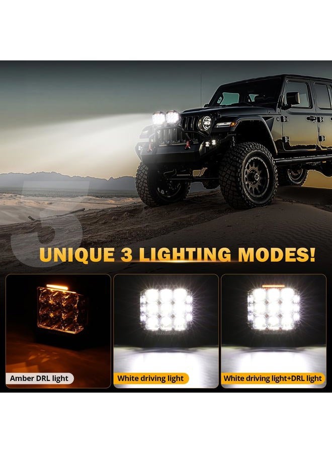 Auxbeam 7" 228W Round Off Road LED Light Module V-MAX Series 26100LM Off Road Side Driving Lights with Amber DRL, 270° Trench Auxiliary Light for Truck ATV Jeep - Image 2