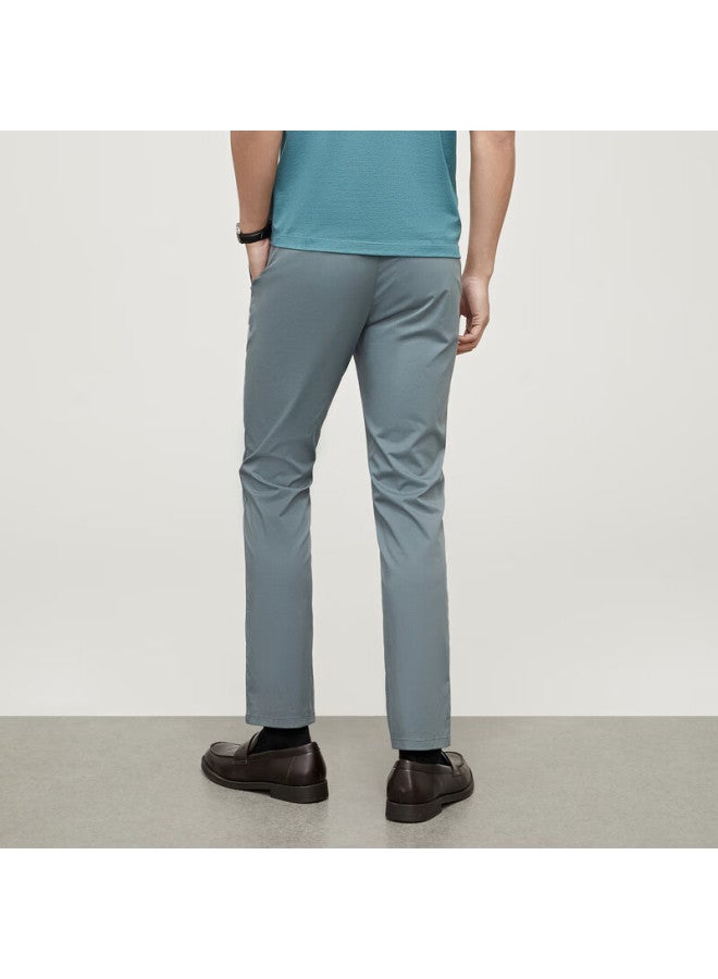 YOUNGOR Yagor spring And Autumn Men's Modal Stretch Executive Trousers Blue 180/88a - Image 4