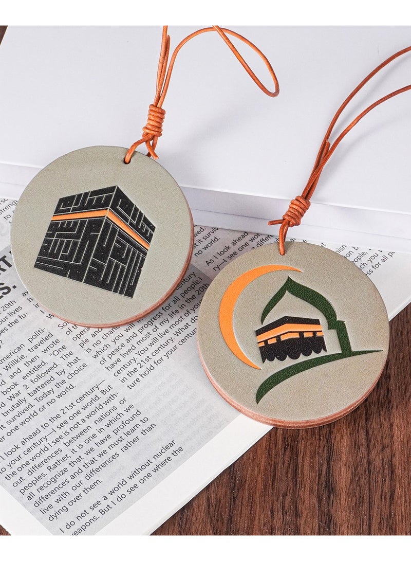 Genuine Leather Car Hanging Ornament – Kaaba & Mosque Design, Islamic Decor for Car Rearview Mirror, Handmade with 100% Pure Cowhide, Religious Gift for Muslim - Image 5