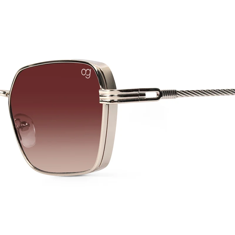Woggles UV- Protected  Brown Rectangle Sunglasses