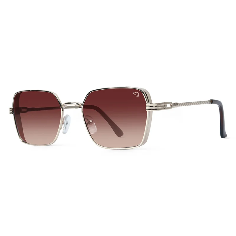 Woggles UV- Protected  Brown Rectangle Sunglasses