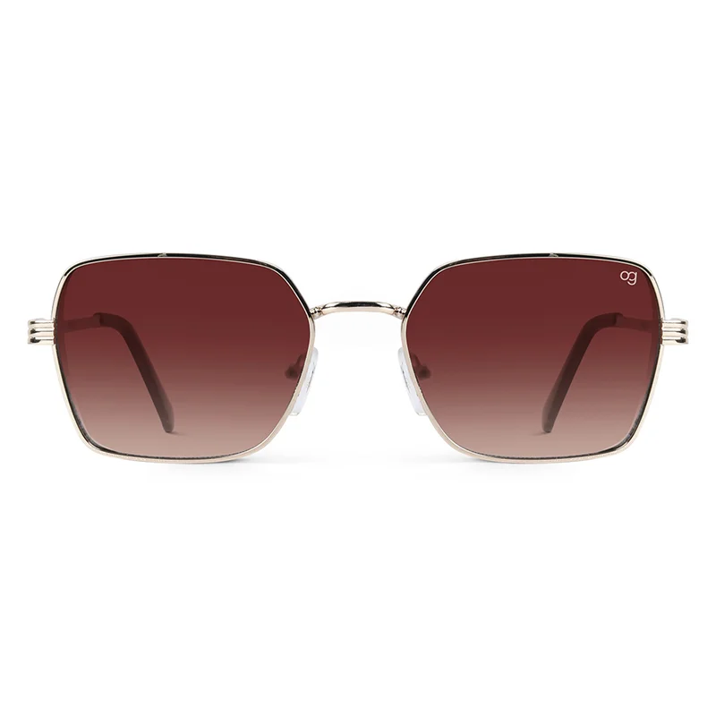 Woggles UV- Protected  Brown Rectangle Sunglasses