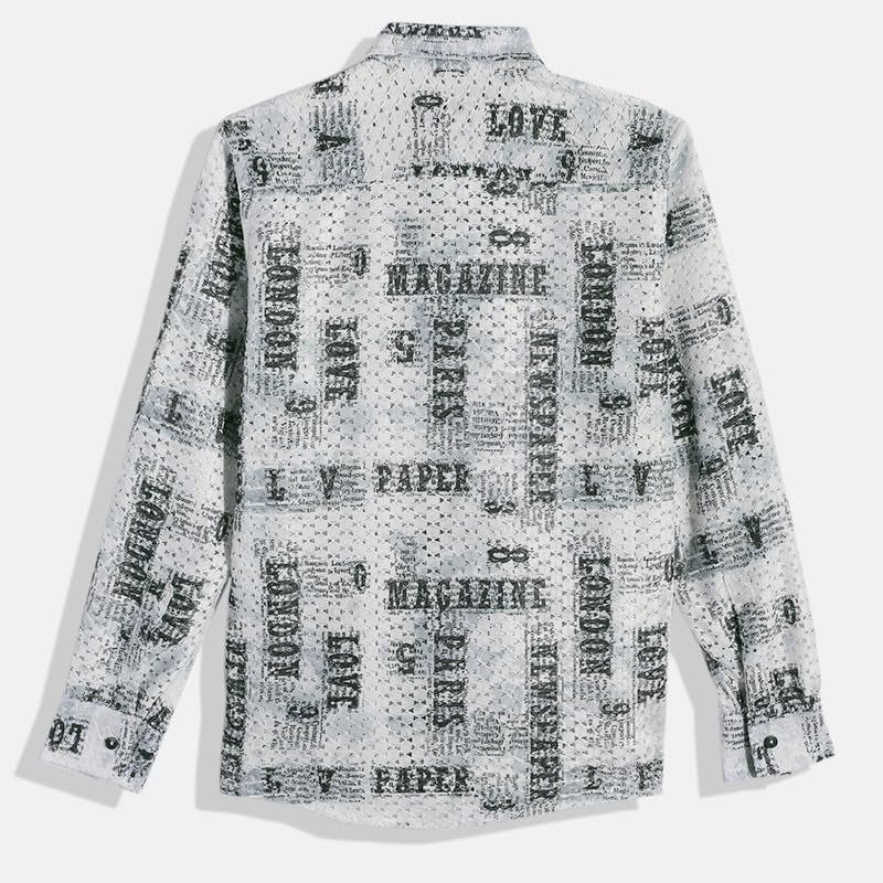 CHARCHIT Boys Cotton Blend Full Sleeves Typographic Printed Casual Shirt & T-Shirt - Image 4