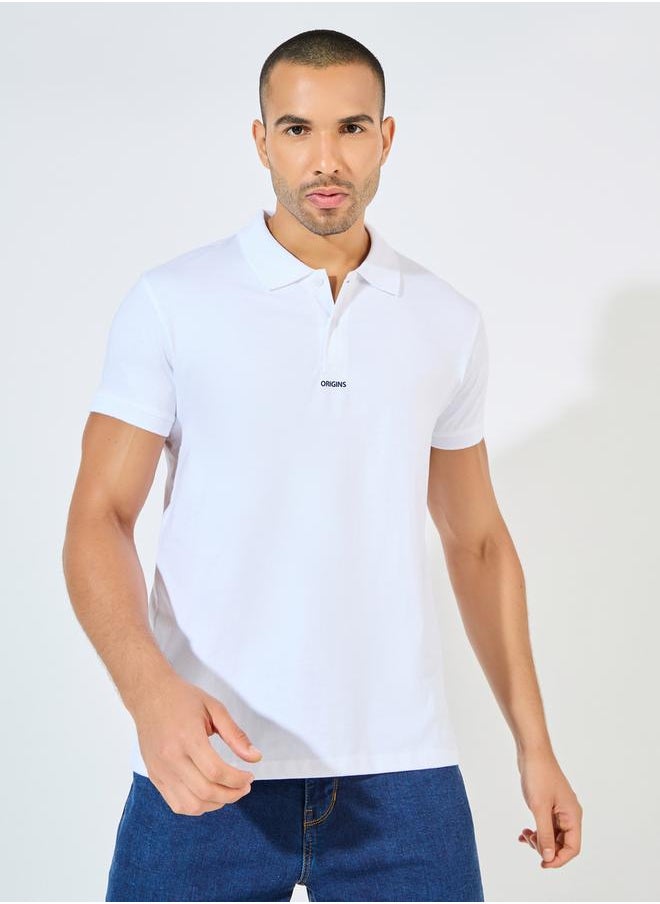 Styli - Minimal Print Heavy Cotton Jersey Regular Polo - Image 1