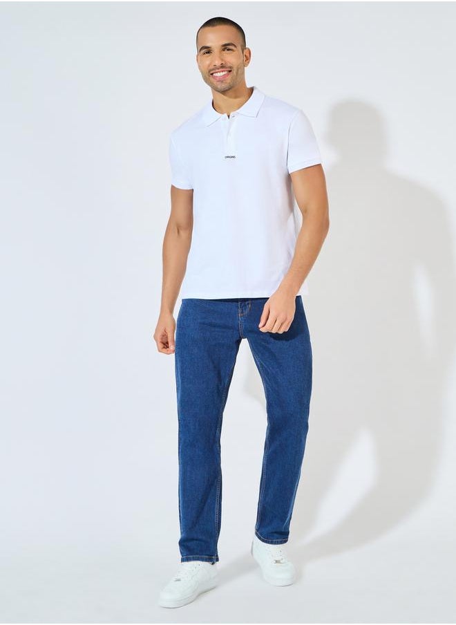 Styli - Minimal Print Heavy Cotton Jersey Regular Polo - Image 1