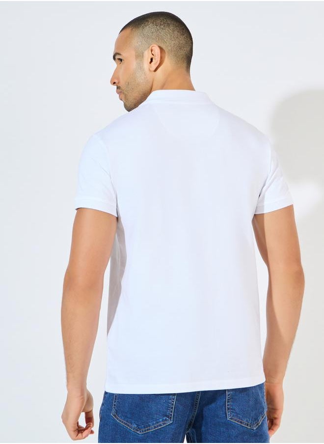 Styli - Minimal Print Heavy Cotton Jersey Regular Polo - Image 1