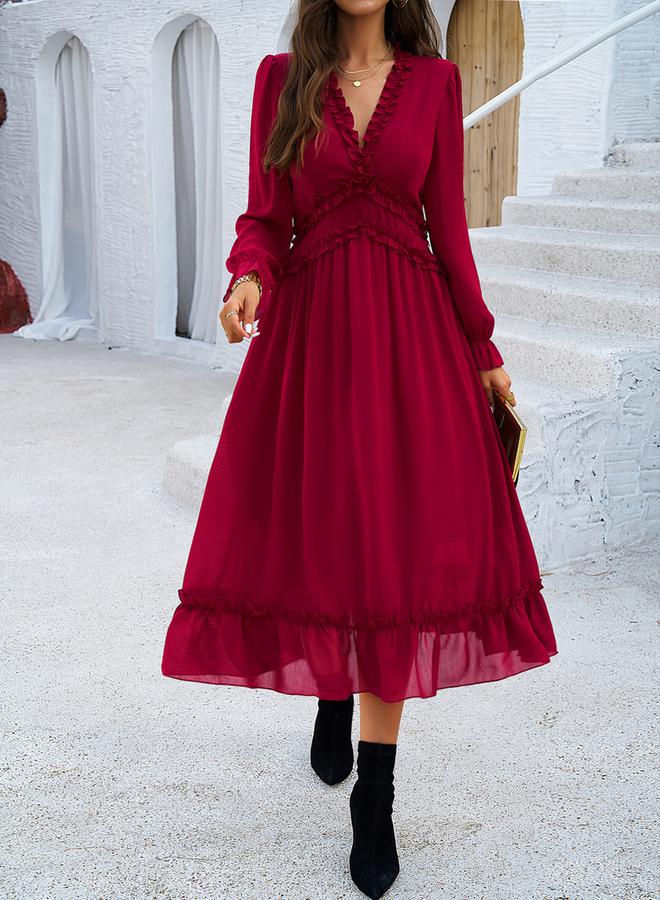 تايك تو فستان شيفون بكشكشة - Image 1