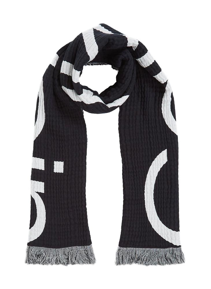 CALVIN KLEIN - Logo 2-Tones Cotton Gauge Scarf - Image 1