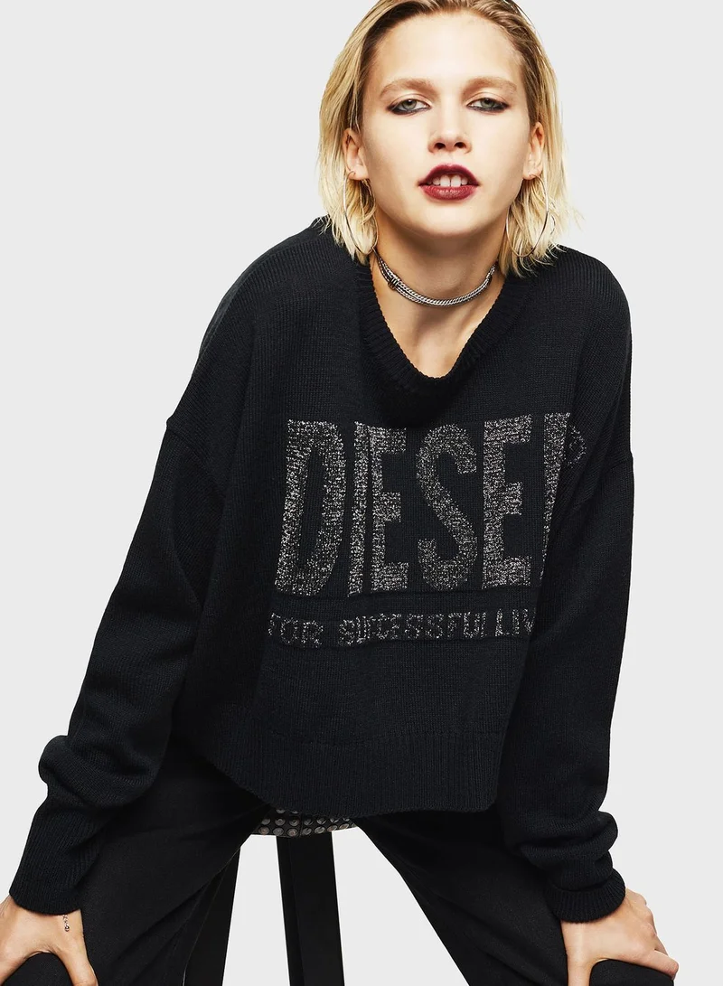 DIESEL Logo Crop Sweater
