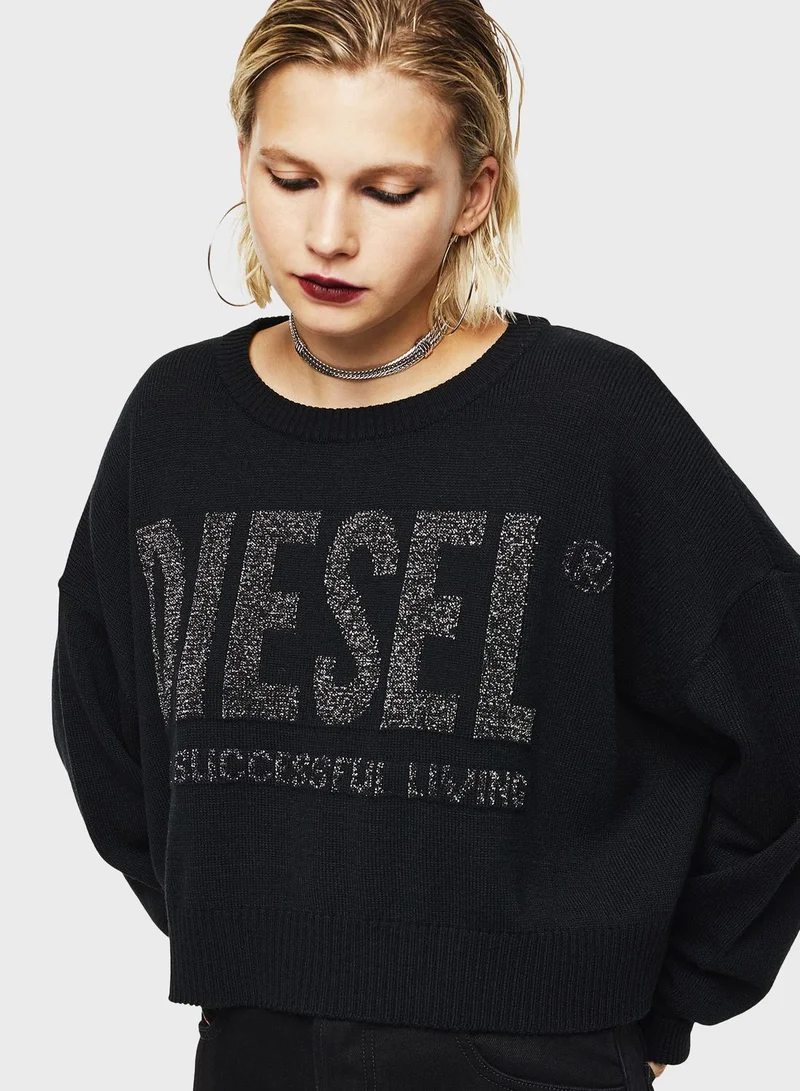 DIESEL Logo Crop Sweater