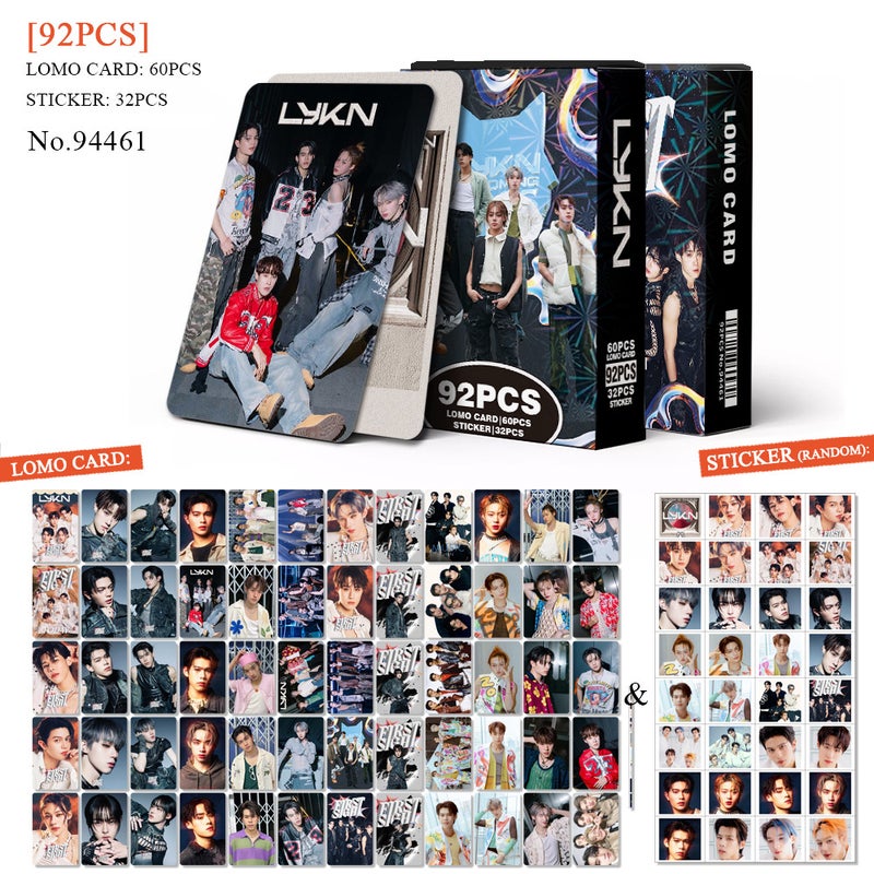 AuauSave WilliamEst BounPrem Lomocard & Sticker Set – 92PCS (60 Lomocards + 32 Random Stickers) | Aesthetic Photo Card Collection for Fans