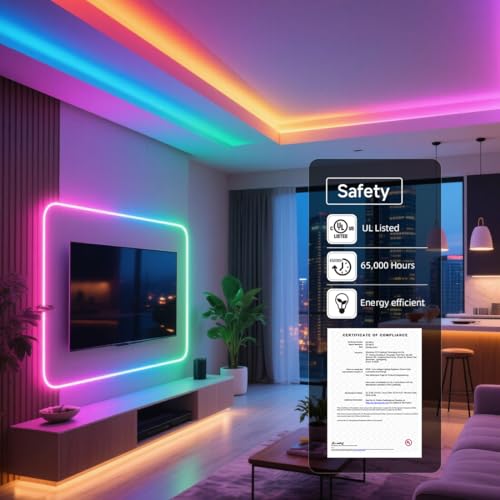 BTF-LIGHTING FCOB COB LED Strip Light, WS2814 Smart IC RGBW 4000K Color Chasing Light, UL Listed DC12V 16.4FT 784LEDs/m High Density 10mm Width for Home Party DIY Decor(No Adapter or Controller) - Image 2