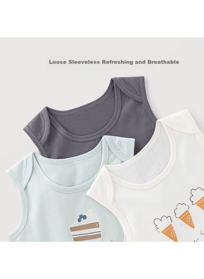 Guaiqixiong Baby Boys And Girls Pure Cotton Vest And Shorts Set, Summer Thin Style, Cute Infant Summer Outfit, Children's Two-piece Set