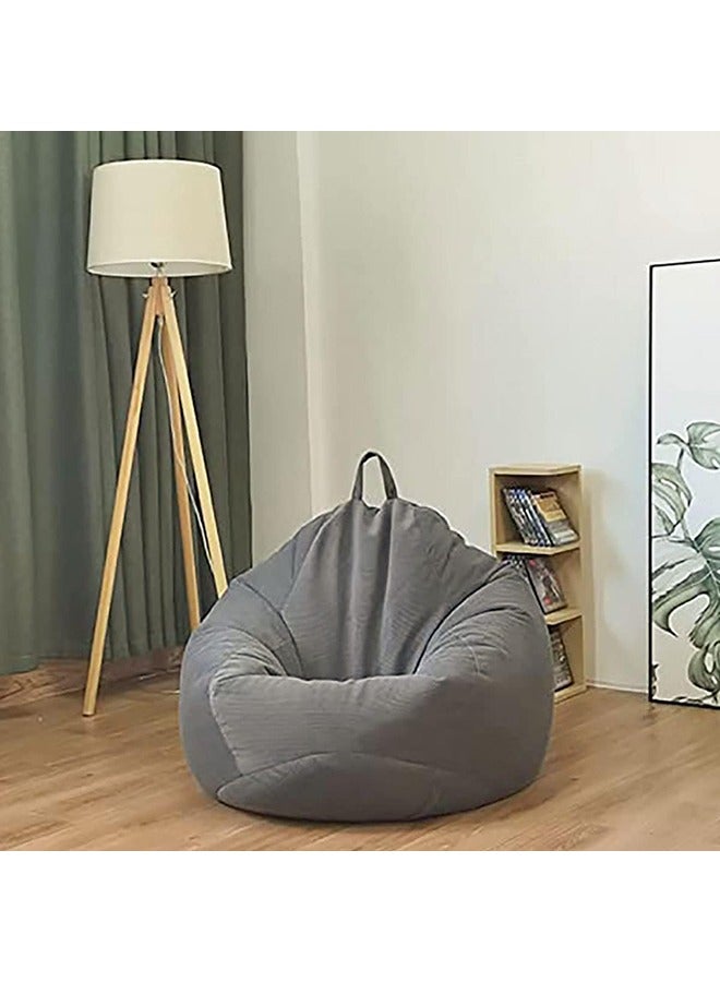 Arabest Lazy Sofa Chair Cover (no filler),80X90cm Cloth Cover, Bean Bag Couch Cover, Tatami Pedal Cover, Children's Cotton and Linen Cushion Cover. (dark gray)  - Image 3