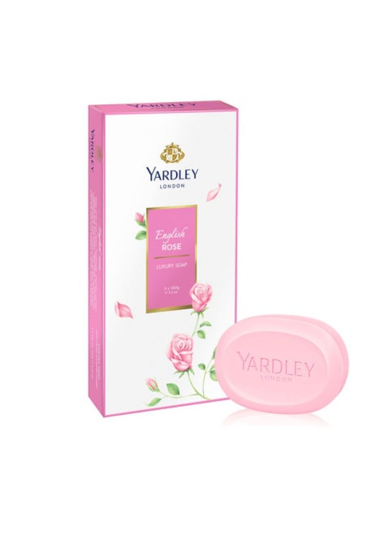 Yardley Yardley English Rose Luxury Soap Pink 100g Pack of 3  - Image 1