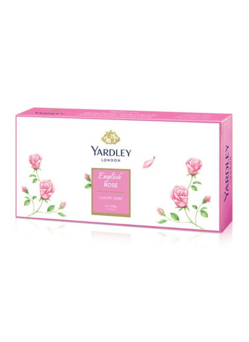 Yardley Yardley English Rose Luxury Soap Pink 100g Pack of 3  - Image 2