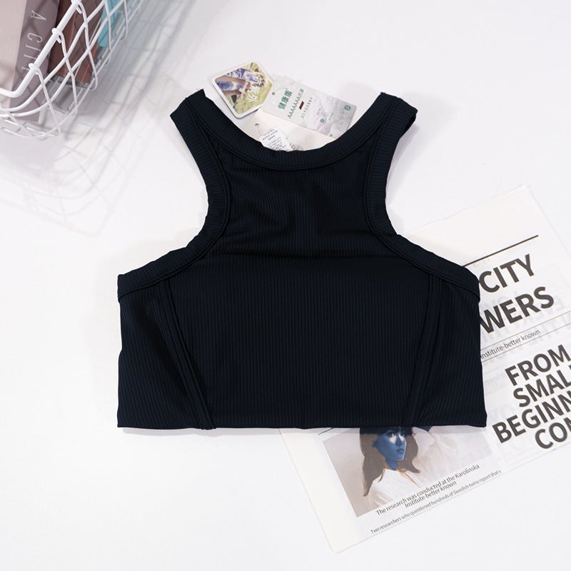 Women''s Ribbed High-Strength Shock-Proof Sports Short Beautiful Back Intimates Fitness Training Versatile Yoga Wear Racer Vest - Image 1