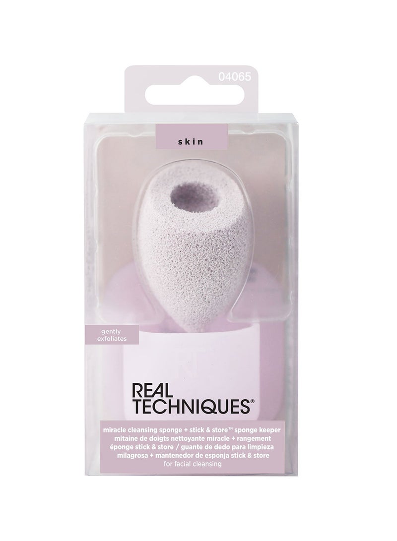 REAL TECHNIQUES Miracle Cleansing Sponge With Keeper Multicolour - Image 1