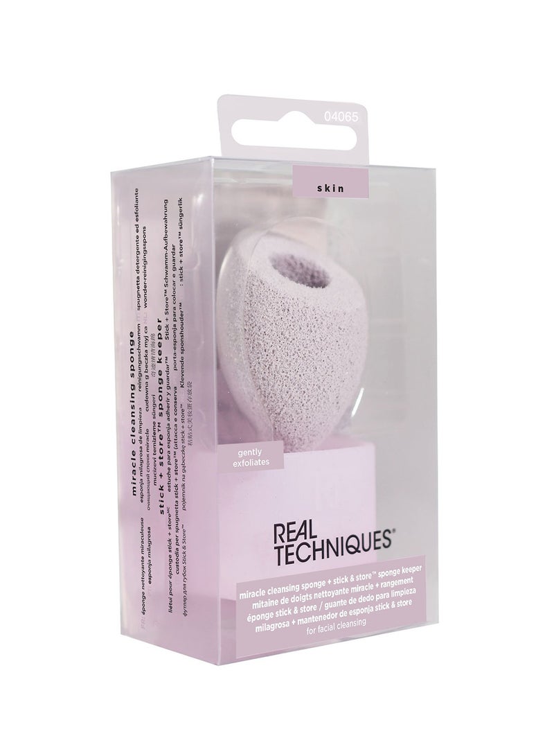 REAL TECHNIQUES Miracle Cleansing Sponge With Keeper Multicolour - Image 3