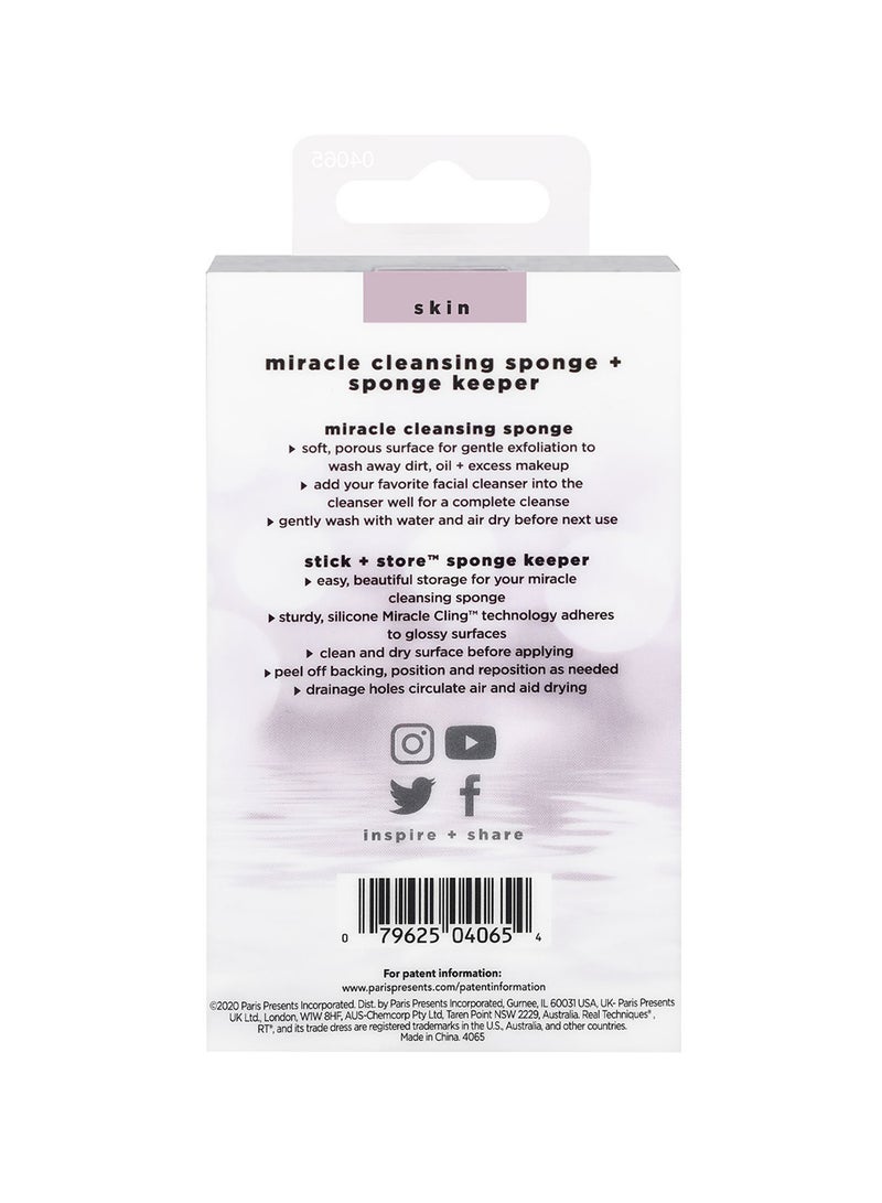 REAL TECHNIQUES Miracle Cleansing Sponge With Keeper Multicolour - Image 4