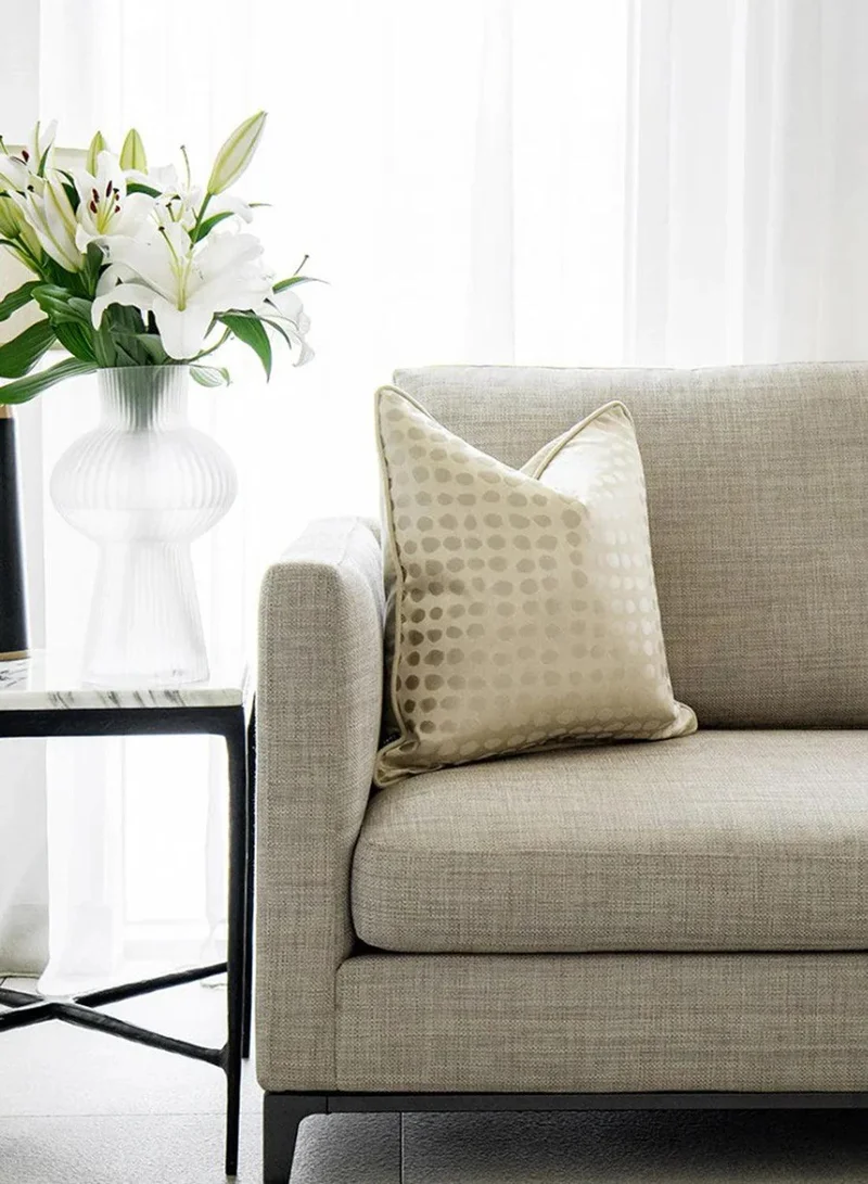 KNOT HOME Cushion Marissa Bianca (with filler) Pillow Knot Home Cover Set for Modern Sofa Contemporary Living Room Bedroom and Office Soft Washable