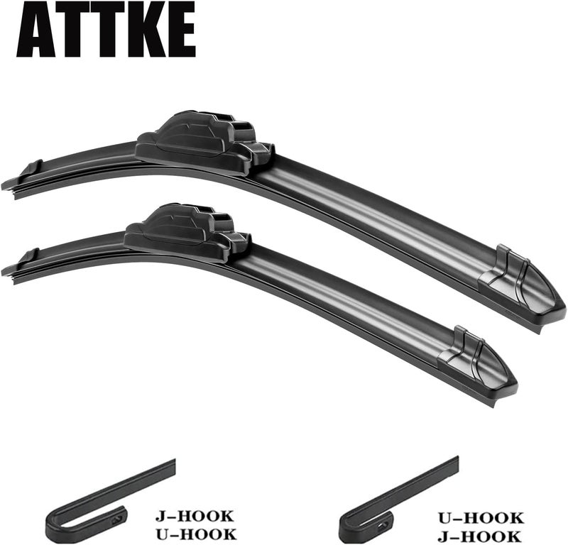 ATTKE OEM Quality Front Windscreen Wiper Blades for Hyundai Santa Fe 2013-2018/Nissan Rogue 2008-2013/Toyota Yaris 2007-2011 (26″+14″ Front Windshield Wiper Blade Set) - Image 2