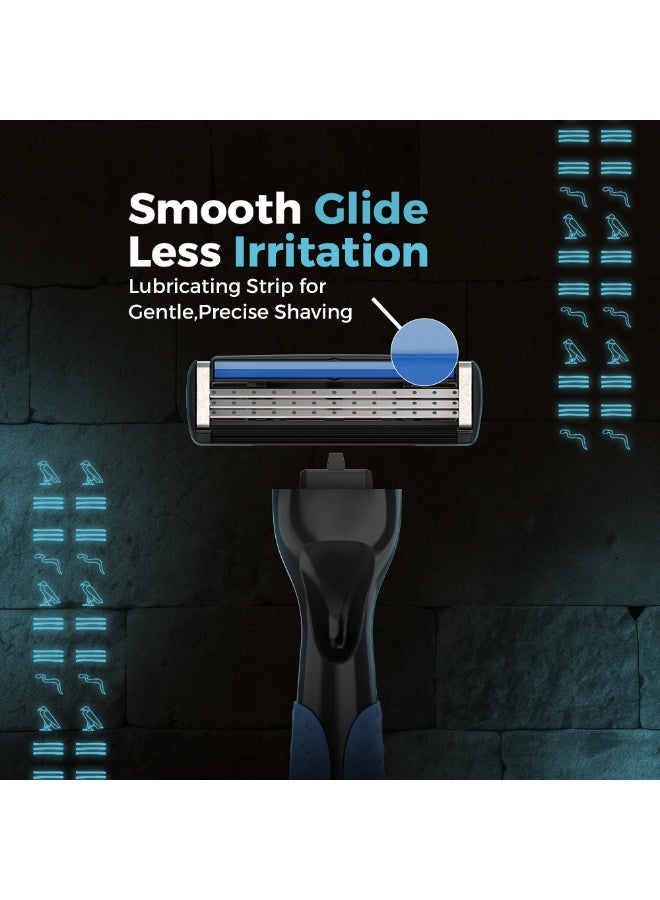 Lord Nebty 3 Blade Razor Refills – 4 Cartridges for Daily Shaving - Image 4
